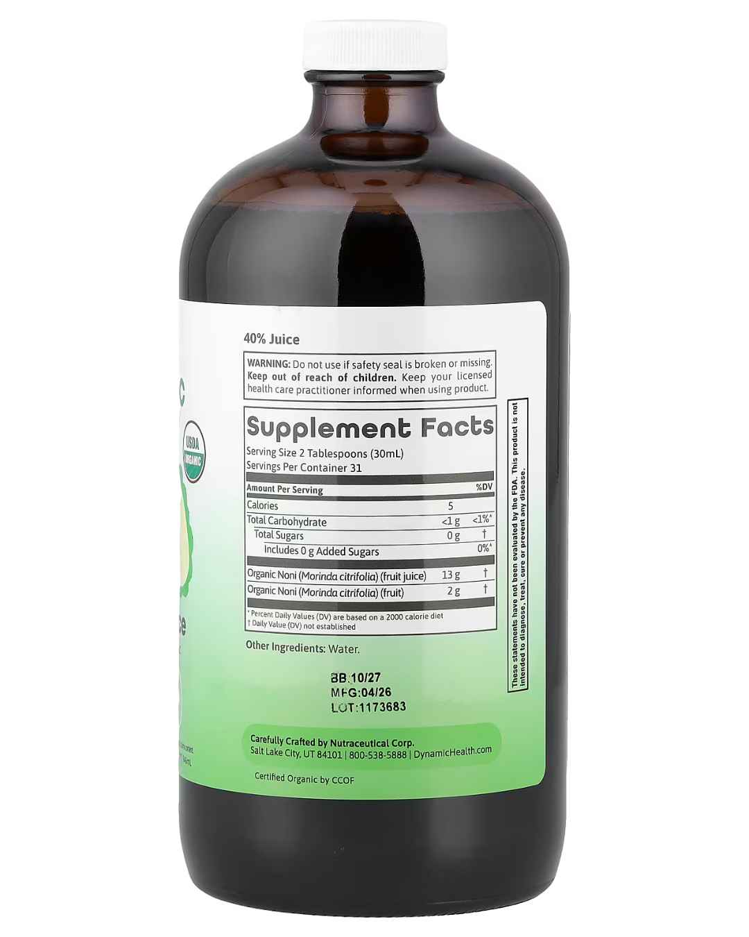 DYNAMIC HEALTH Organic Noni Juice