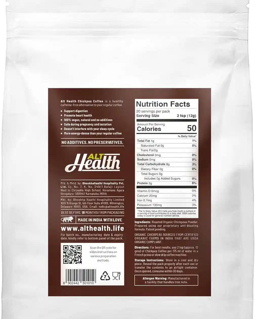 ALT HEALTH Organic Chickpea Decafe