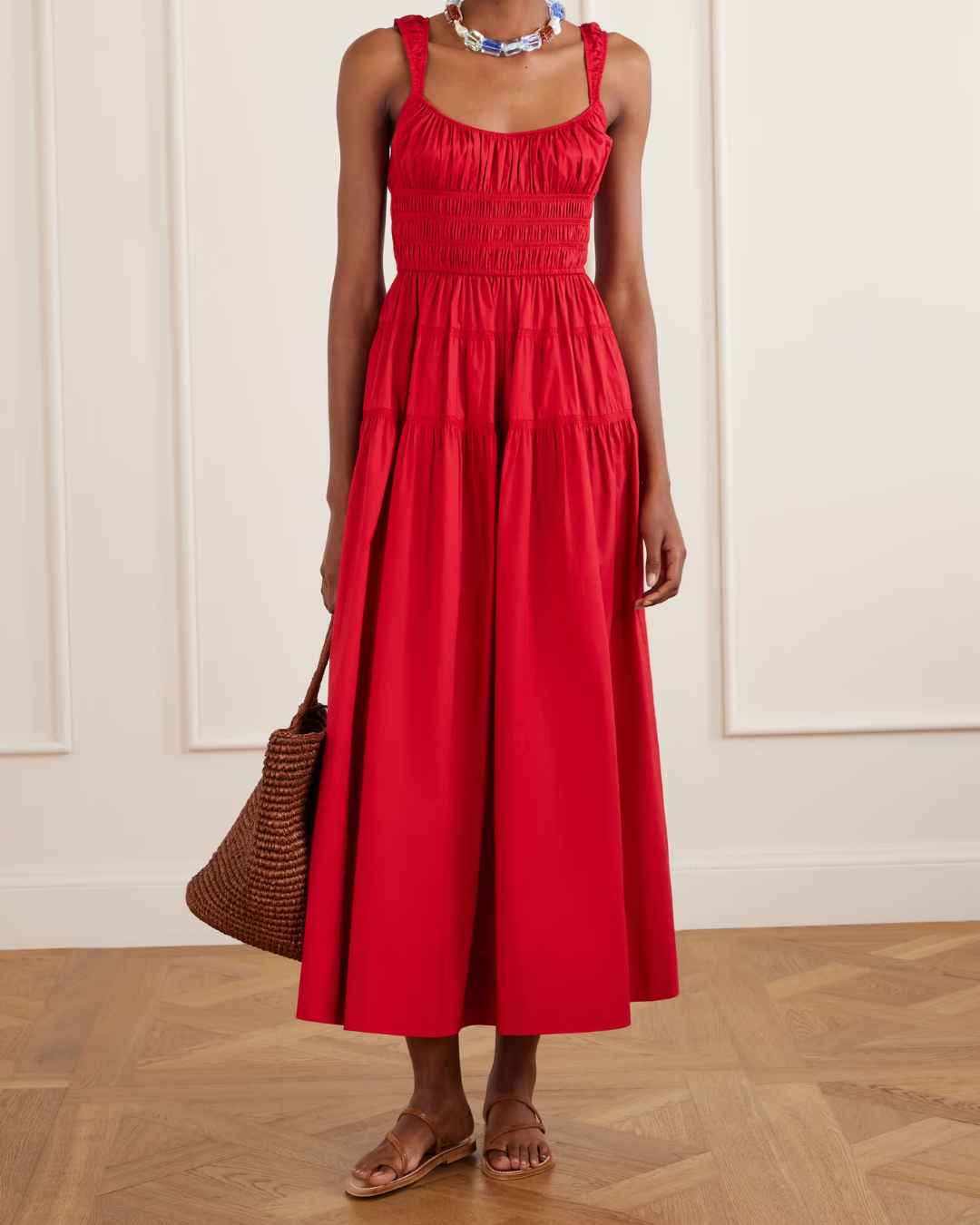 DÔEN Organic cotton-poplin midi dress